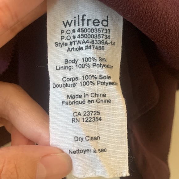 Aritzia Wilfred Lazare crochet 100% Silk relaxed Dress in Burgundy Small - Picture 7 of 8